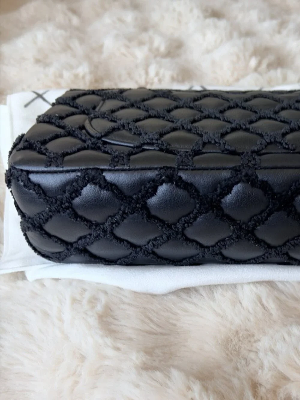CHANEL *RARE* Matelasse Lambskin x Fabric Double Flap Double Chain Bag